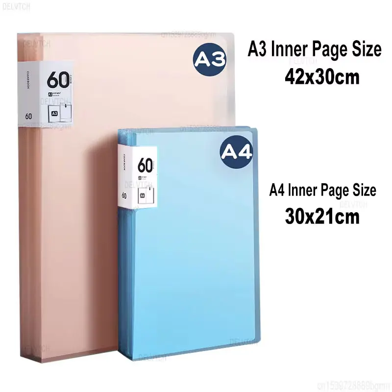 60 جيب A4 A3 مجلد ملفات صورة ألبوم صور عرض كتاب رسم فني اللوحة رسم ورقة وثيقة تخزين مقسم حقيبة