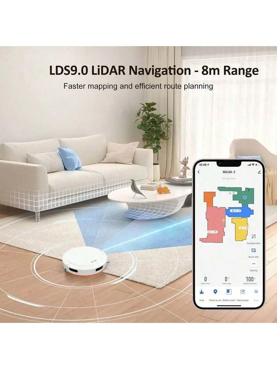 Smart, Wireless, And Efficient Multifunctional Vacuum Cleaner Robot With Powerful Cleaning Capabilities, Designed For Long-Lasti
