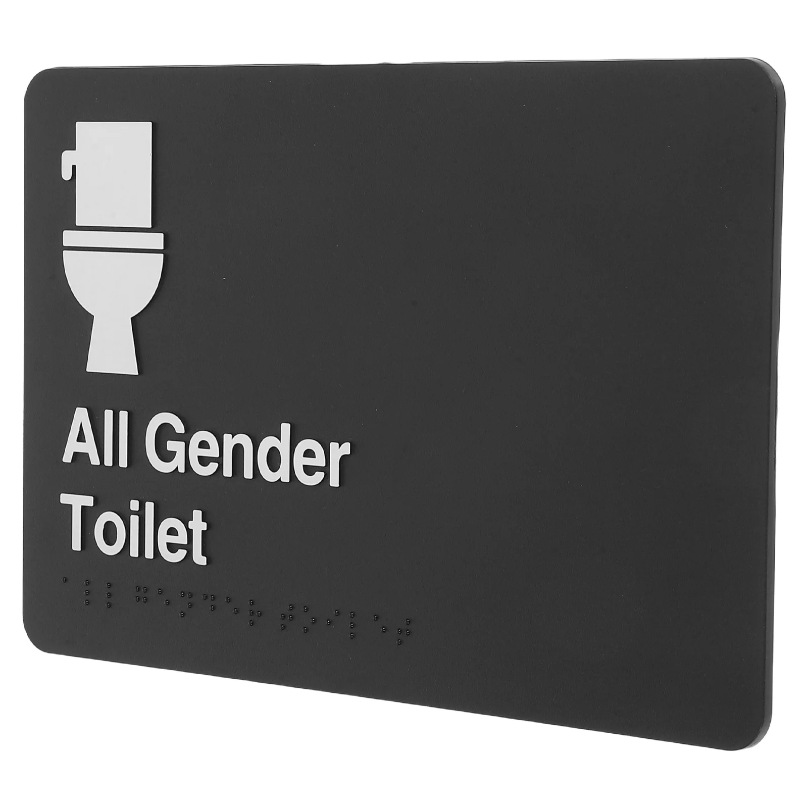 Unisex Restroom Sign with Braille Tactile Raised Symbols Modern Design for Office Public Washroom Inclusive Bathroom Door Sign