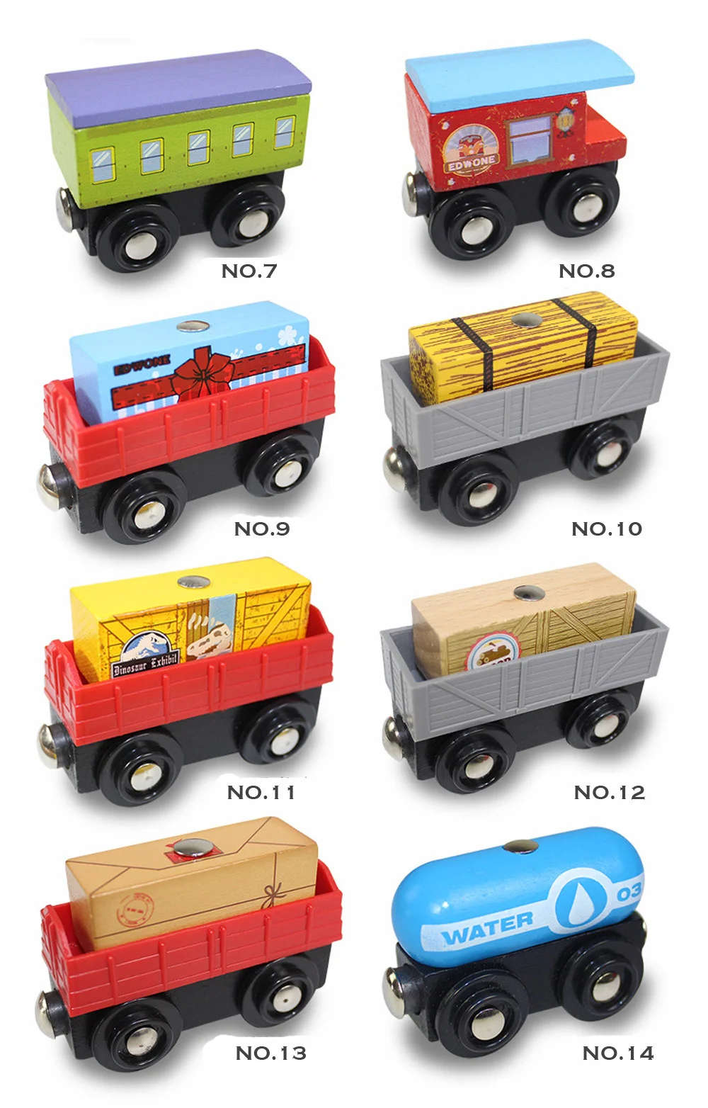 1 Stück Magnetische Spielzeugeisenbahn Holzzug Lokomotive Auto LKW Eisenbahnzubehör Passend für Holzschienen Spielzeug Geschenke – Detail 4