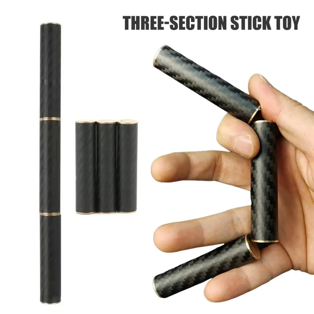 Stress Relief Magnetic Spinning Pen Carbon Fiber Three-Sectioned Fidget Stick Toy Portable Fidget Pen Magnetic Rods