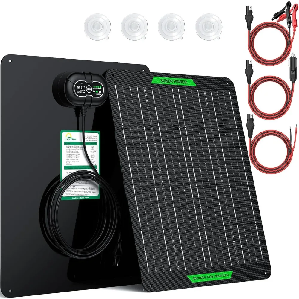 

20W Waterproof Solar Panel with 12V Battery Charger and Maintainer, MPPT Controller for 12 Volt Solar Applications