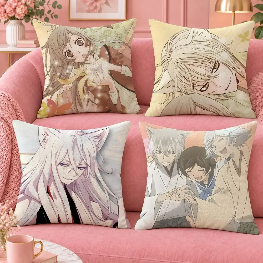 Fantasy Romance Kamisama Kiss Cushion Cover Cute Cartoon Throw Pillow Cover Soft Plush Cushion Cover Sofa Bedroom Home Decor