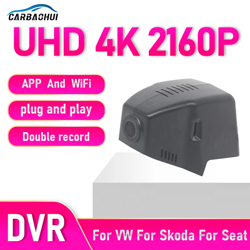 Car DVR 4K Dash Cam 77mm for Volkswagen Atlas Golf for VW Passat B8 CC Caddy Arteon Sharan Magotan for Skoda for Seat Dashcam