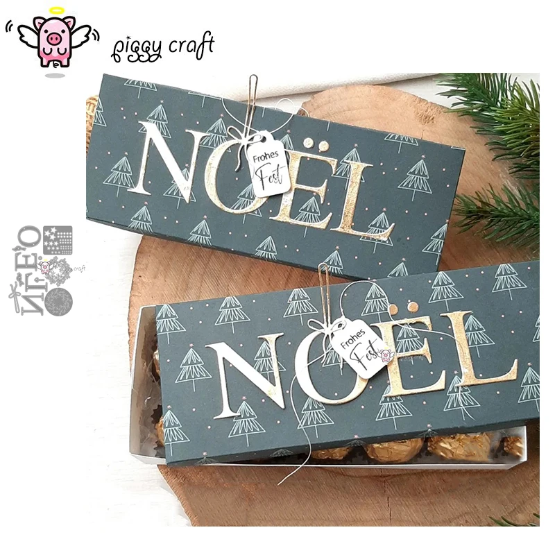 Piggy Craft metal cutting dies cut die mold Christmas Noel letters Scrapbook paper craft knife mold blade punch stencils dies