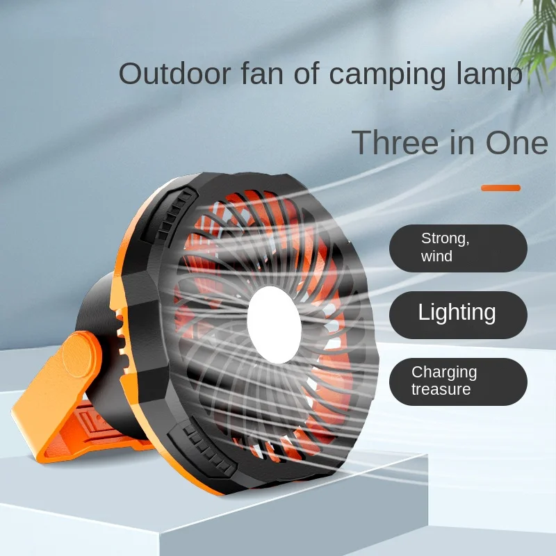 

Outdoor LED Camping Fan Lights USB Rechargeable Portable Tent Camping Lights Lamp Travel Cooling Fan Emergency Light for Hiking