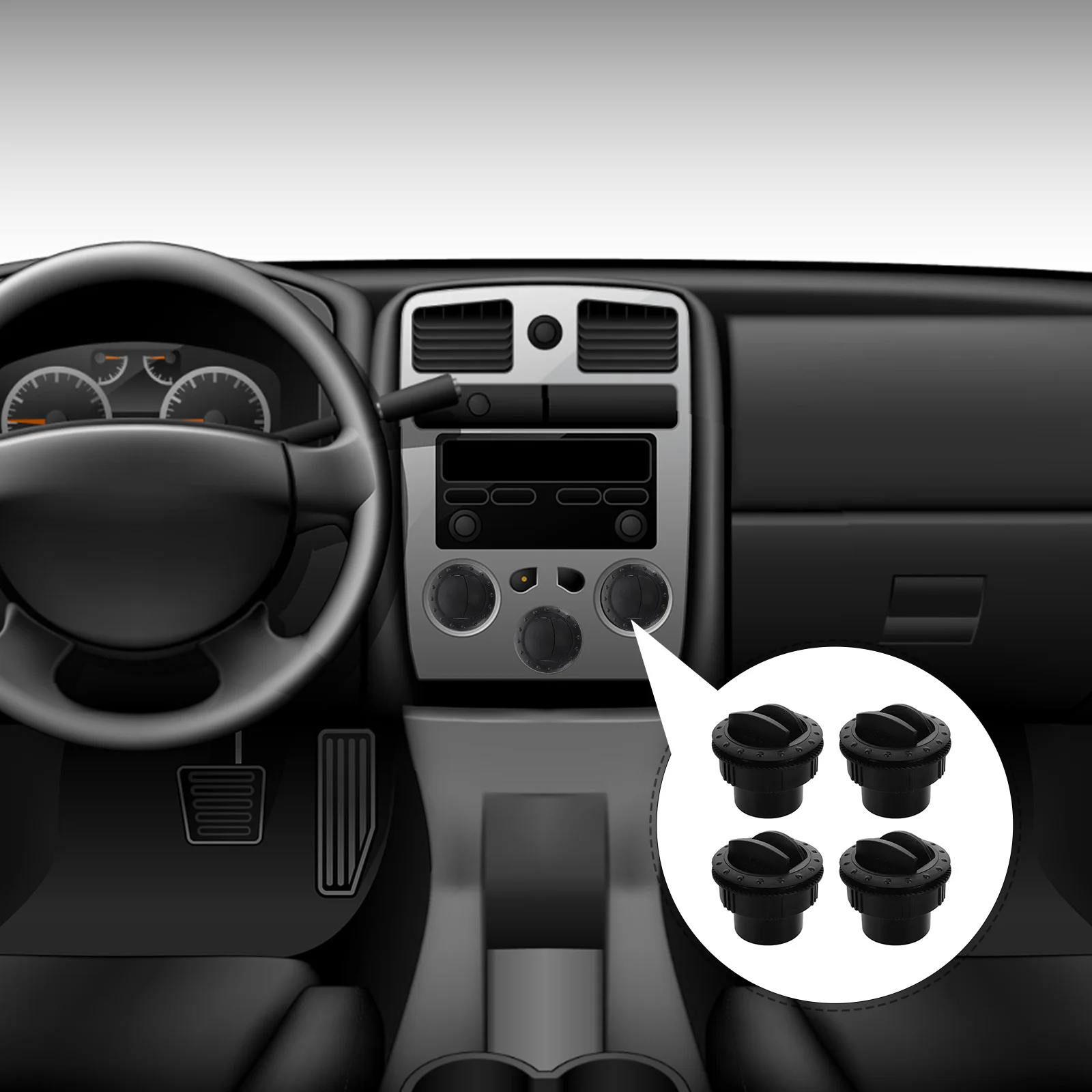 

4pcs Rv Air Conditioning Outlet Grille Round Abs Material Universal Fit For Motorhomes Buses Car Ceiling Vent Cover Dashboard