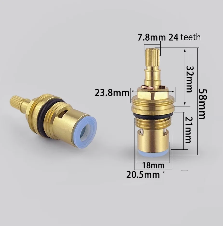 

МТУЗК 59 # Латунный быстрооткрывающийся керамический сердечник клапана, 24 зубца, G1/2 "картридж для смесителя, кран для раковины, картридж для горячей или холодной воды