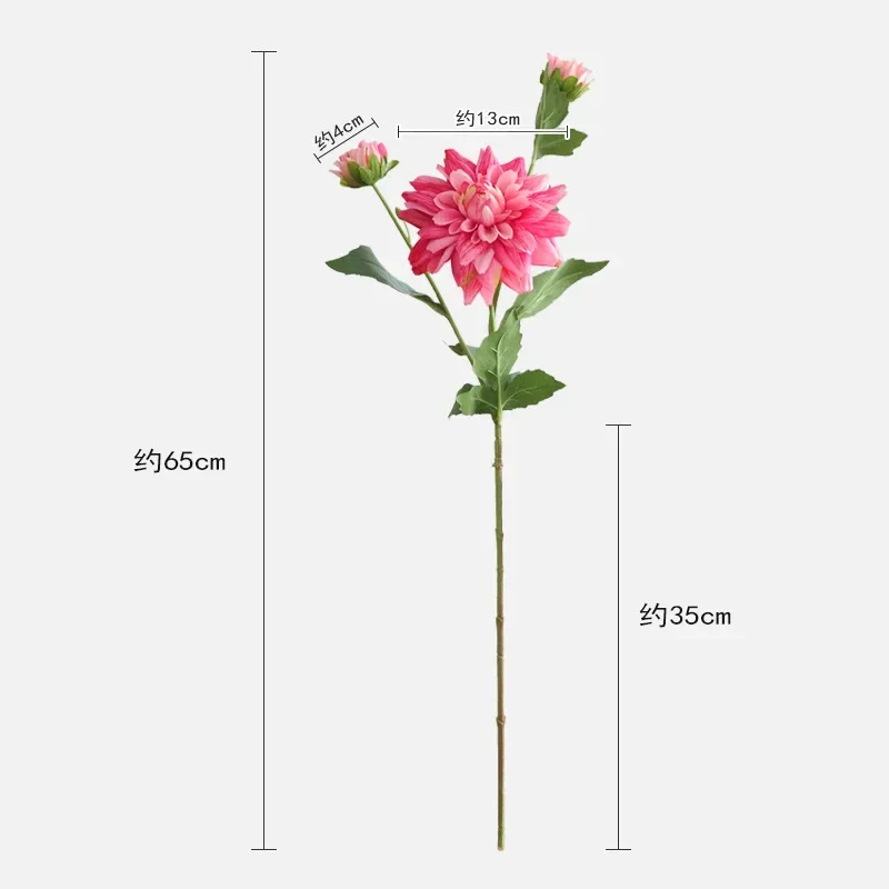 

5Pcs/lot 3Heads Dahlia Artificial Flowers Wedding Decoration Road Leads Layout Party Floral Dahlias Home Decoration Ornaments