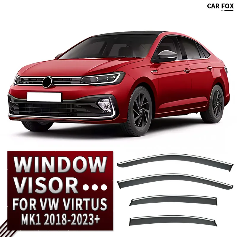 

For Volkswagen Virtus 2018-2023+ Car Window Visor Awning Shelters Windshield Side Window Rain Sun Shade Auto Accessories