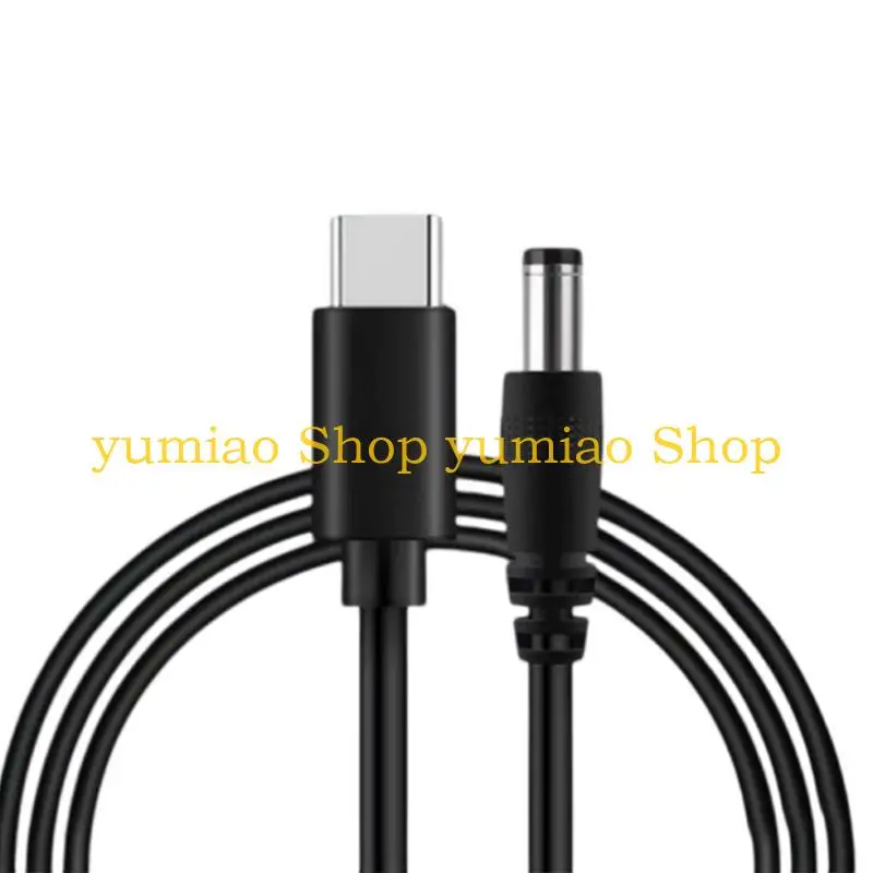 587B Efficient USB C to DC5521 12V Charging Wire USB C to DC5.5x2.1mm Power Cord Suitable for PD Devices, Long Lasts