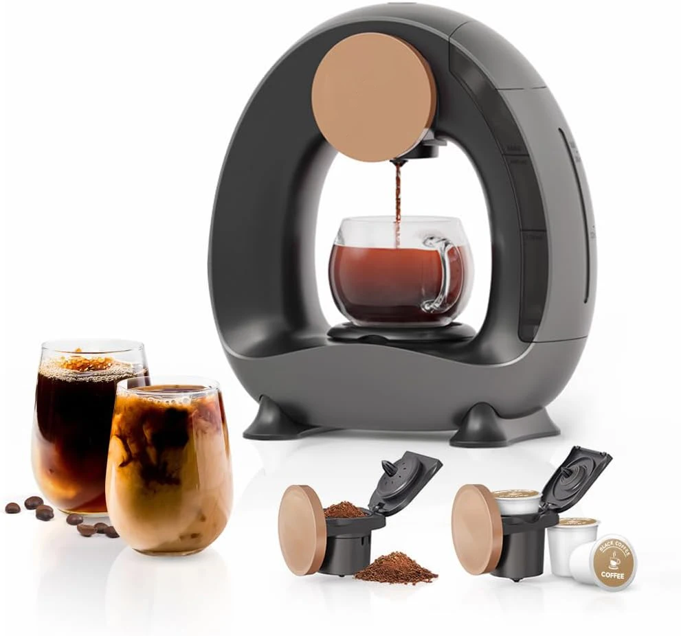 

Single Serve Coffee Maker, New Unique Drip Type Constant Temperature Extraction Mini Capsule Coffee Machine for Americano, Tea
