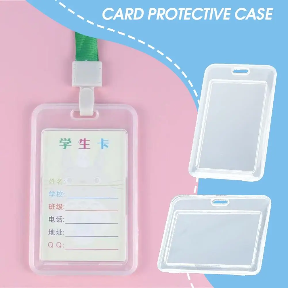 Acrylic Cover ID Card Holder Student Bus Meal Card Case Transparent Relief Material Cartoon Plastic Design ﻿ Card Sleeve Y2H3