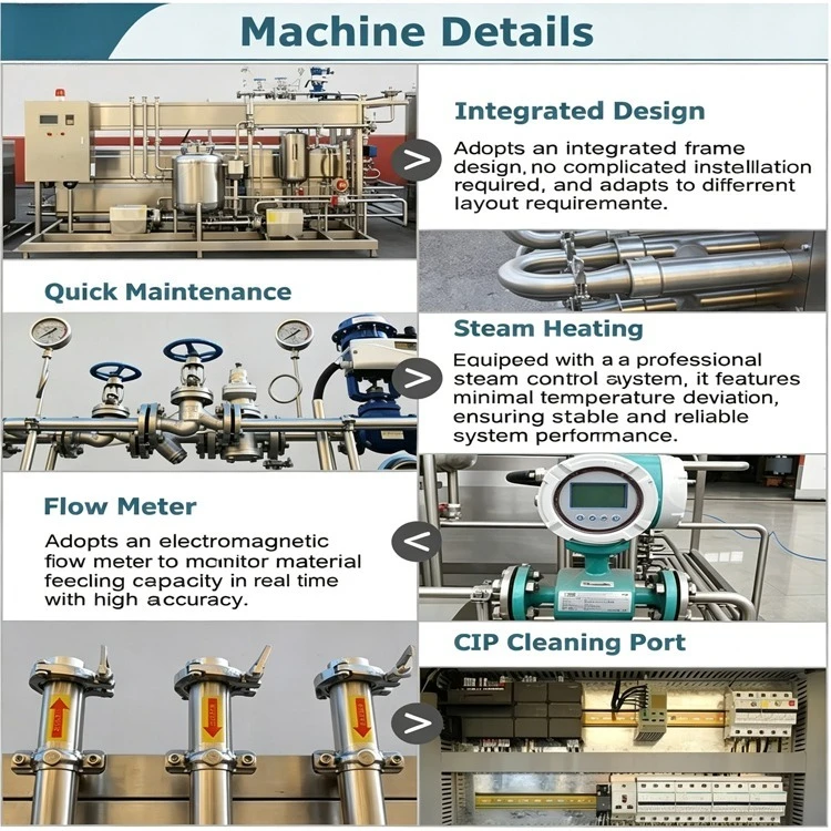 High Precision Aseptic Concentrated Fruit Juice Milk Processing Line UHT Pasteurizer