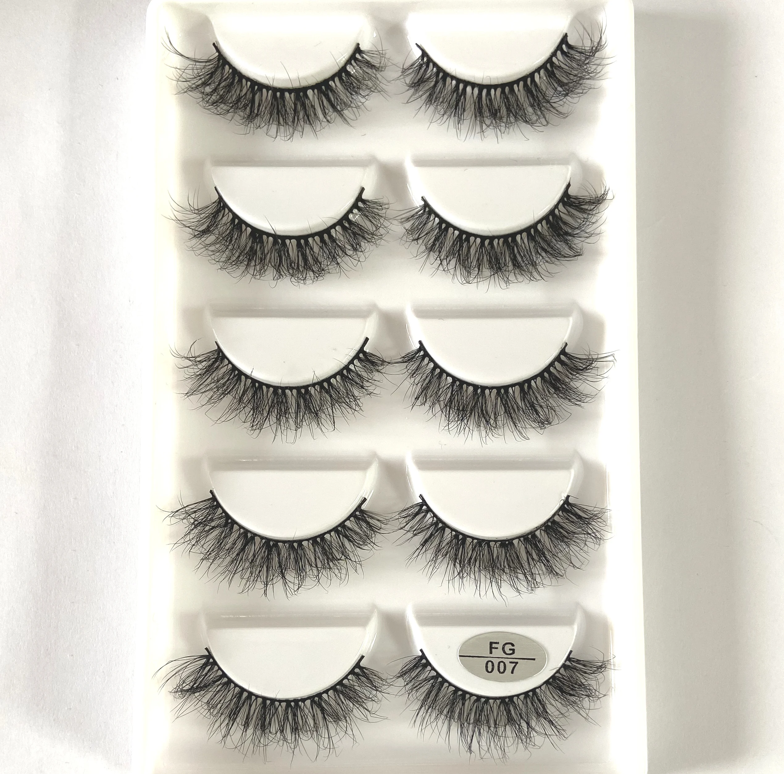 5Pairs 3D Faux Mink Lashes Natural Long Fluffy False Eyelashes Soft Eye Lashes Reusable Makeup Short Lashes Extension for Beauty