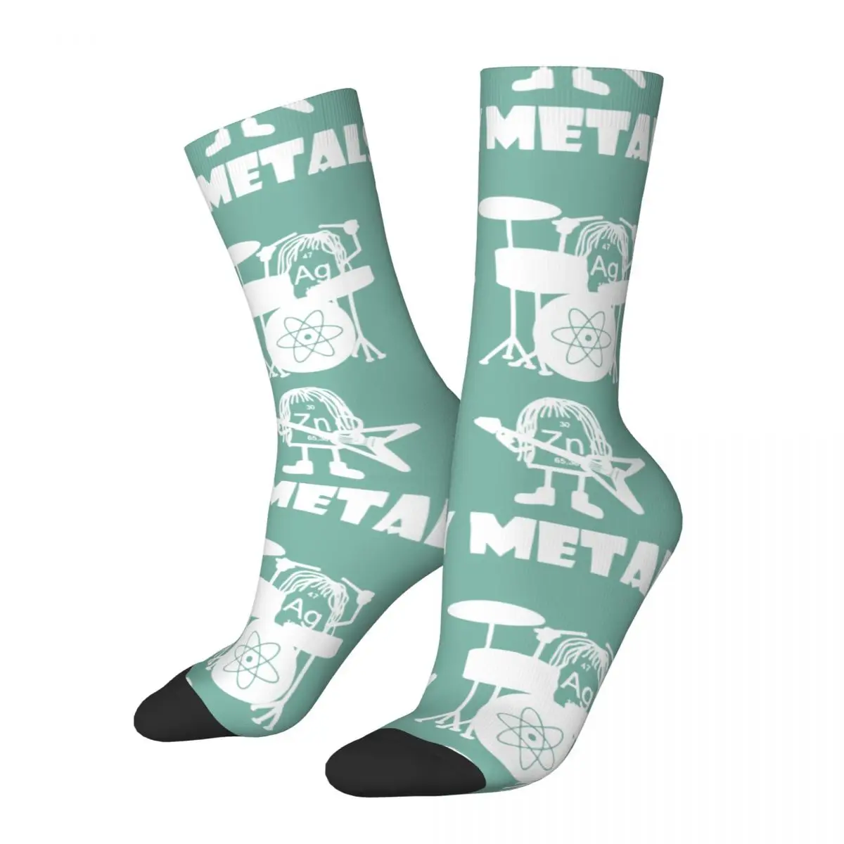 Hip Hop Physics Periodic Table Of Elements Men's Compression Socks Unisex The Heavy Metals Chemistry Street Printed Crew Sock