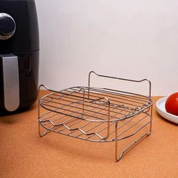 Air Electric Fryer Accessories Stainless Steel Double Layer Grill Rack With 4 Roast Meat Picks Steam Rack Air Fryer Rack