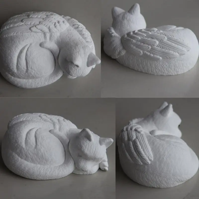 

3D Animal Epoxy Resin Molds Silicone Texture Suitable for Creating Unique Pet Memorials Featuring Sleeping Cats and Dogs