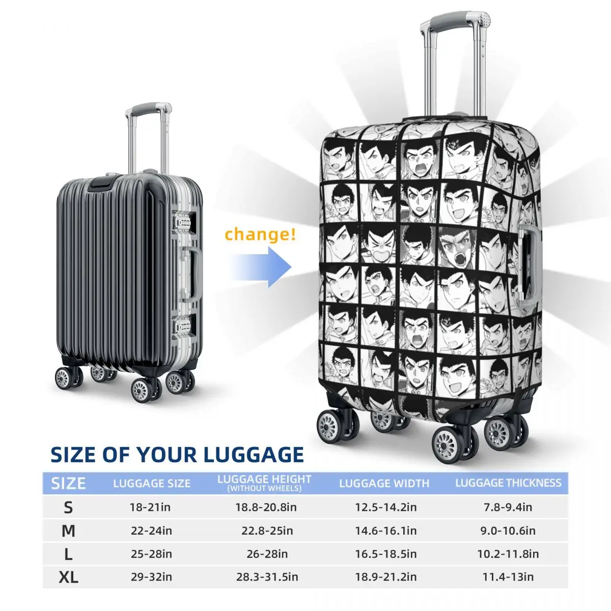 Ishimaru Manga Collection Poster Print Luggage Protective Dust Covers Elastic Waterproof 18-32inch Suitcase Cover Travel