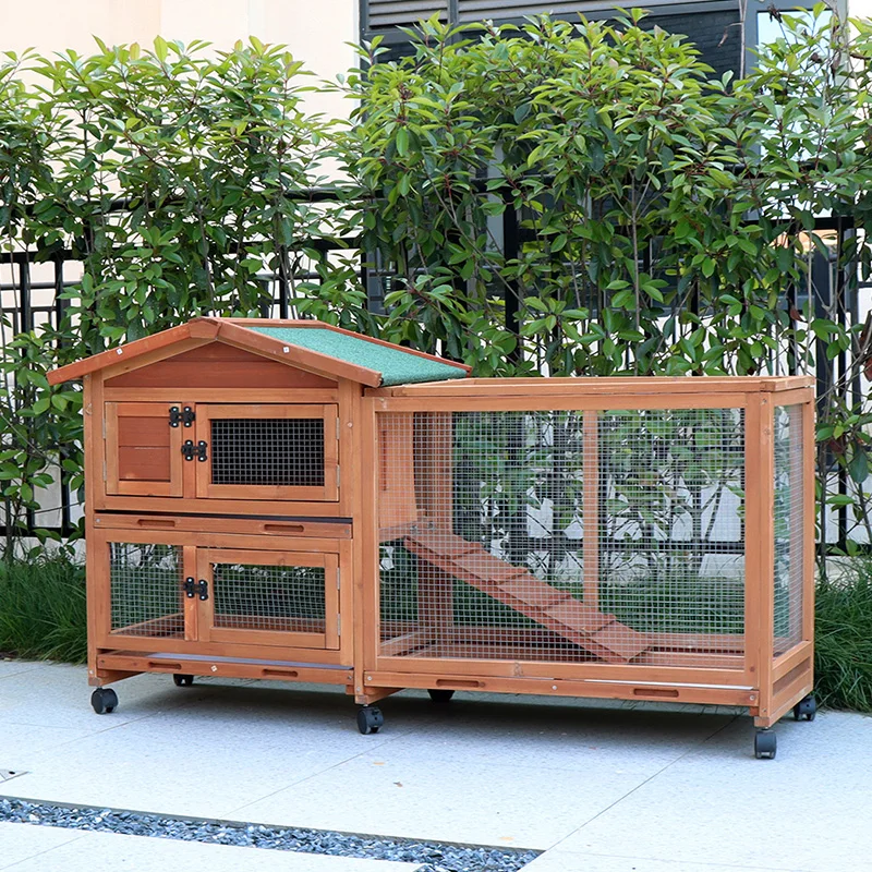 Outdoor Pet House Chicken Nesting Box Bunny Rabbit Hutch Large Wooden Hen Cage Chicken Coop