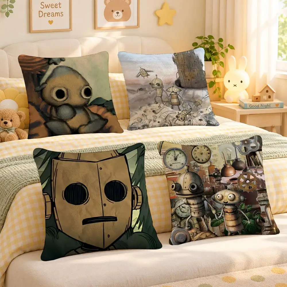 Game Machinarium Puzzle Indie Cushion Cover Personalized Soft Plush Pillow Living Room Home Sofa Bedroom Office Car Cushion