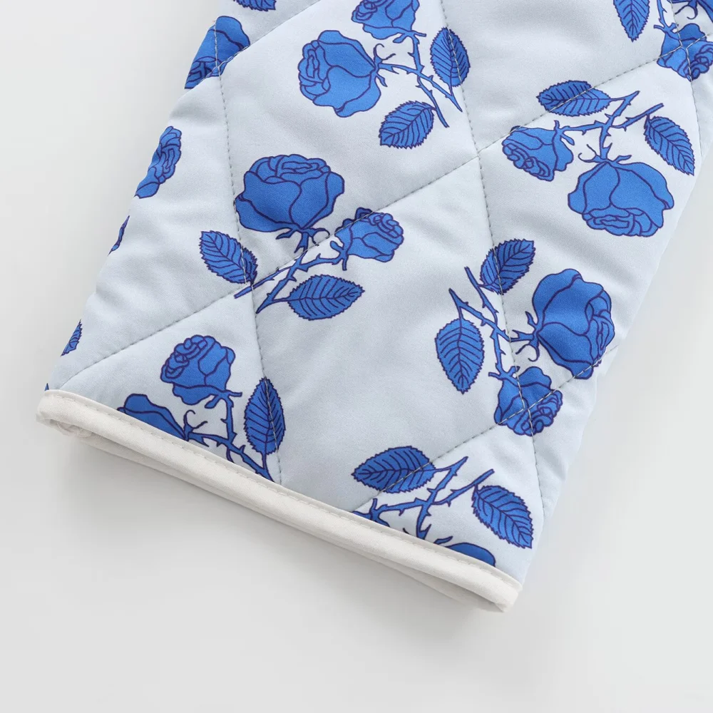 Lose Damenjacke mit Rundhalsausschnitt, langen Ärmeln, Knopftaschen, bedruckte neue warme Herbst- und Winterjacke