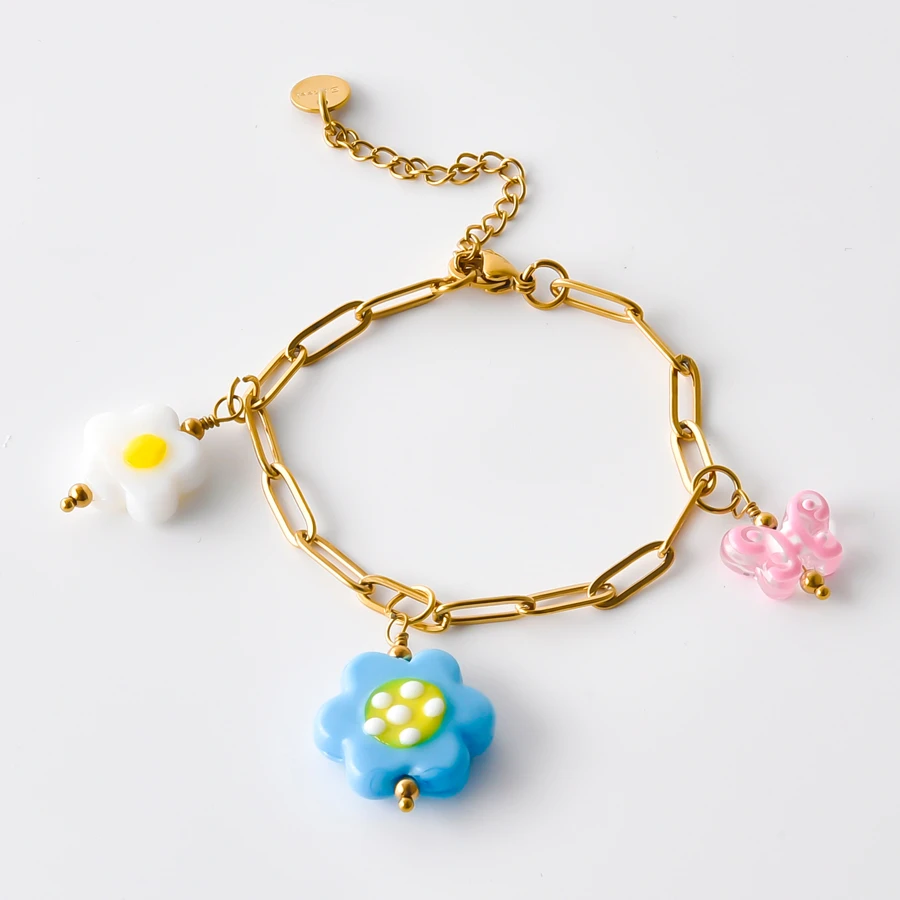 1Pc Pulseira Feminina de Aço I - Ceramic Link Bracelet avaliação e preço
