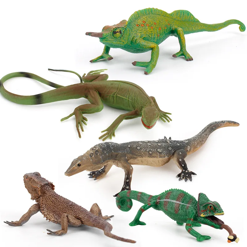 Simulation reptile Animal lizard chameleon Educational Cognitive Model Micro Ornaments Plastic Decoration Baby Toy Gift A0014