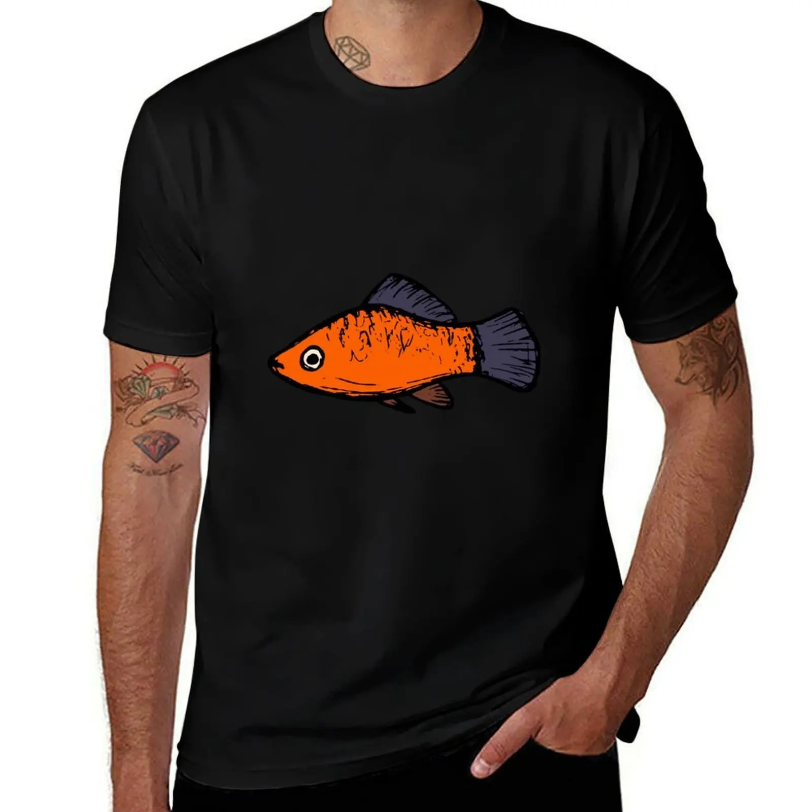 

Platy - freshwater aquarium fish T-Shirt cotton graphic tees Blouse vintage anime shirt luxury clothes men