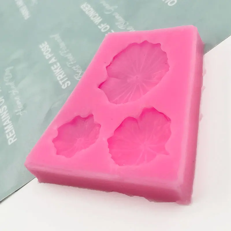 1 Piece, Triple Lotus Leaf Silicone Mold, Sugar Flipping Chocolate Biscuit Cake Mold, Aromatherapy Decoration Mold