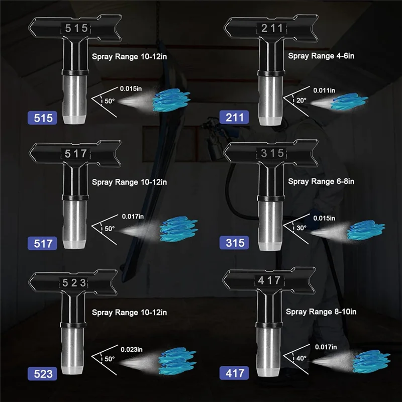 

Spray Tips For Airless Sprayer Airless Sprayer Nozzle Kit Sprayer Accessories Black Metal+Plastic