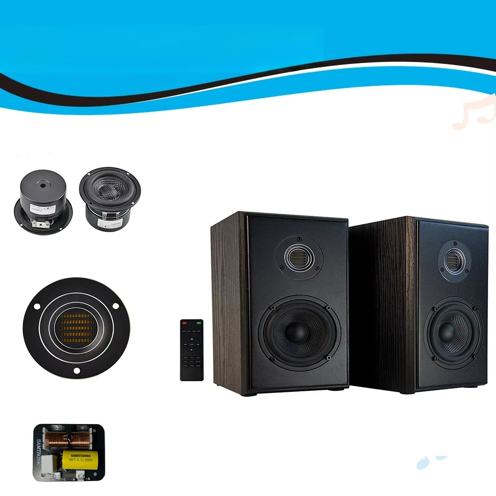 Powered Studio Monitor Speakers 60W Active Studio Bookshelf Speakers 2.0 Black Sound System with ATM Tweeter