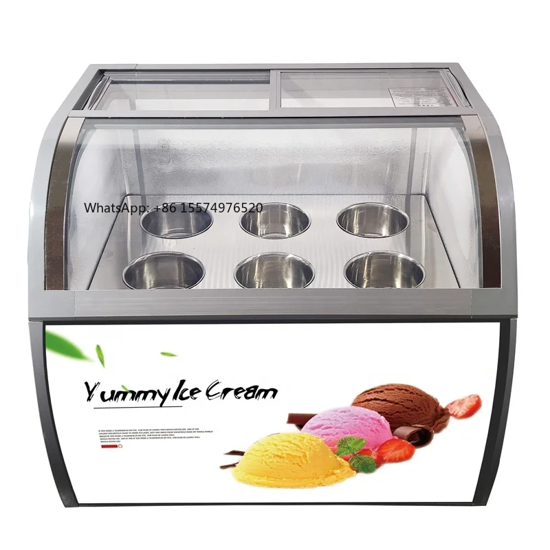 2026 Hot SellingMost Popular 10-Pan/6-Bucket Direct Cooling Automatic Defrosting Ice Cream Display Freezer for Gelato