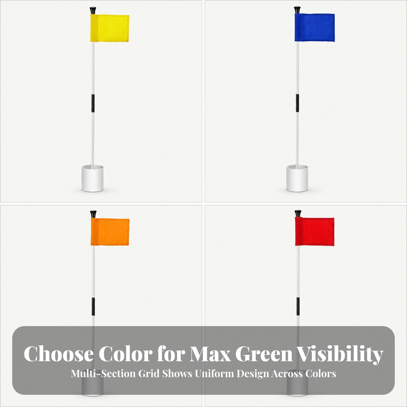Portable Golf Green Flagstick Easy to Assemble Fiberglass Golf Flagstick with Nylon Flag High-Visibility Indoor Outdoor