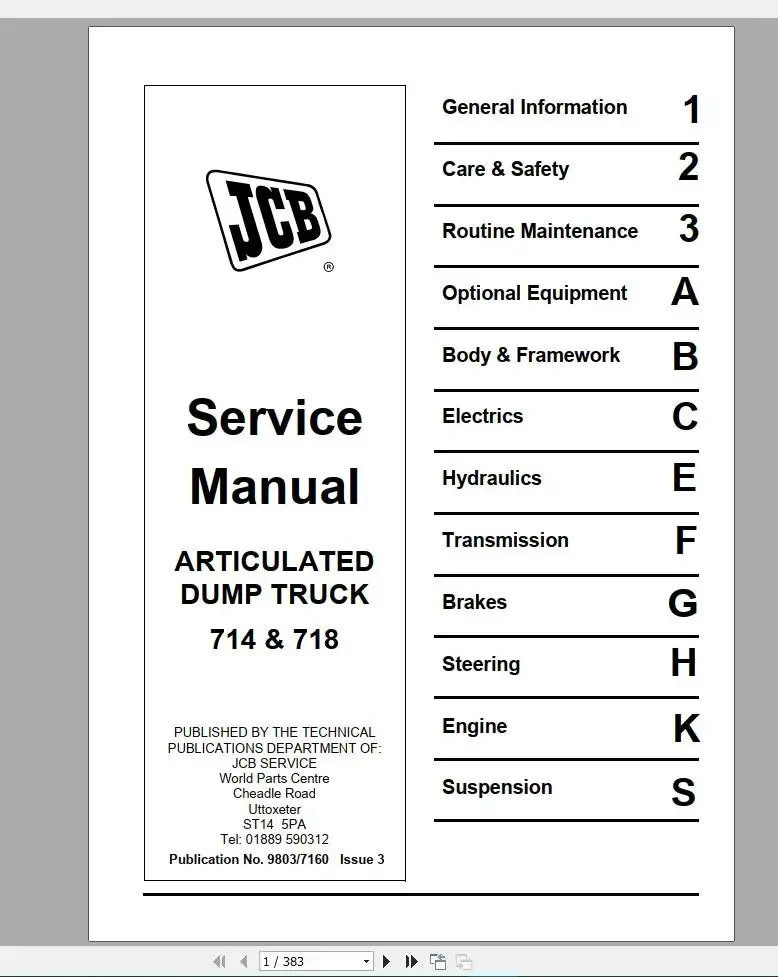 SpecDiag For JCB Service Manual All New Models 2019