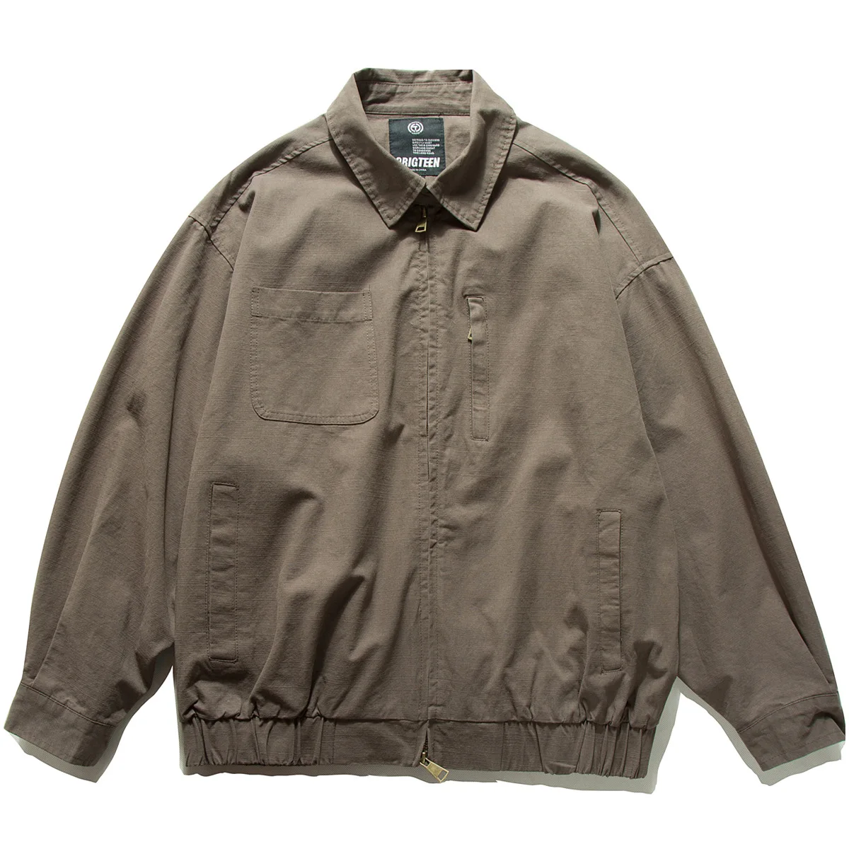 

Винтажная хлопковая куртка-карго из 100% хлопка с короткими лацканами на молнии, куртка Akkad Kuti Amekaji для мужчин, весна и осень