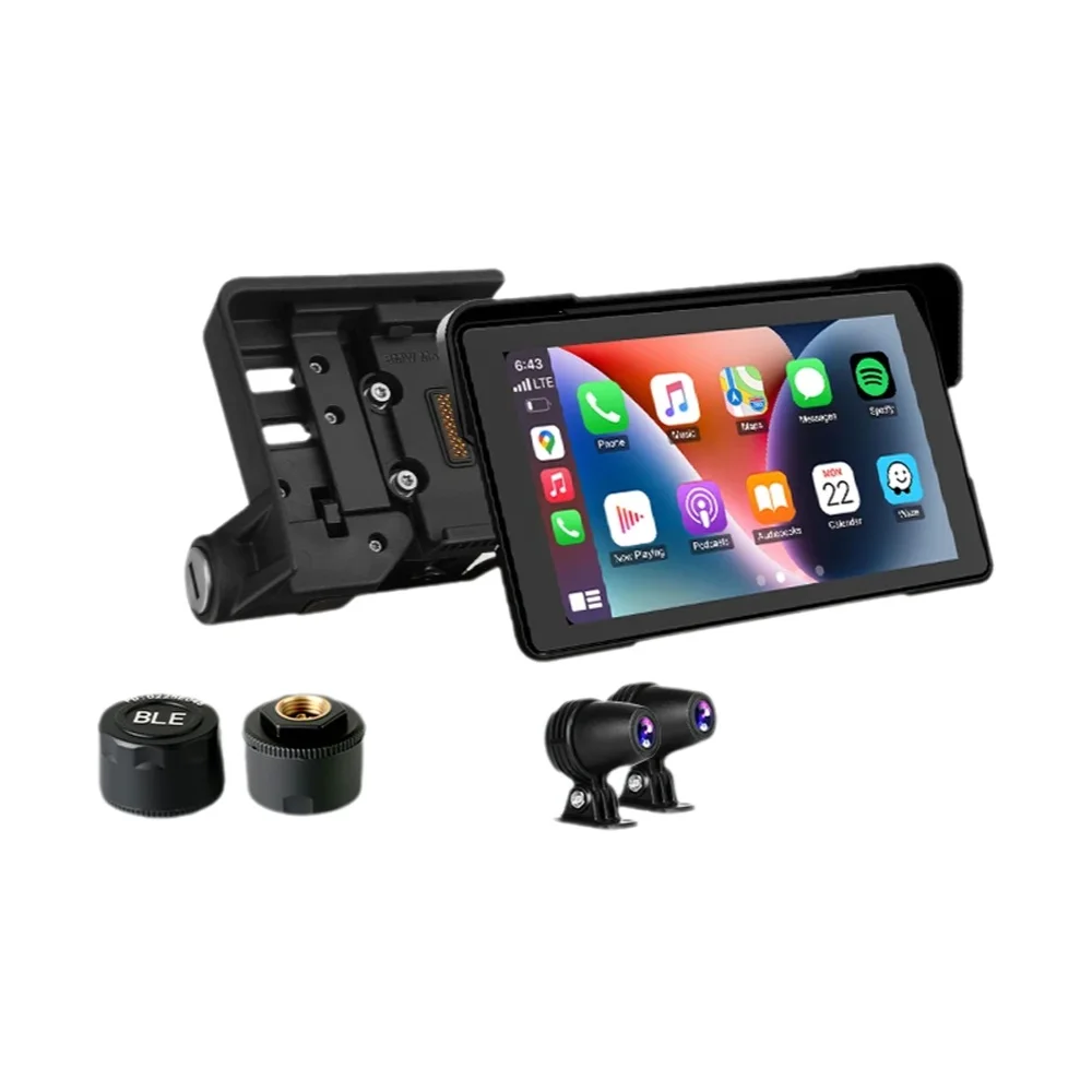 Srnubi 7" Kabelloses CarPlay Moto Android Auto für BMW R1200GS R1250GS S1000XR Tragbarer Motorrad-Dashboard-Navigationsbildschirm
