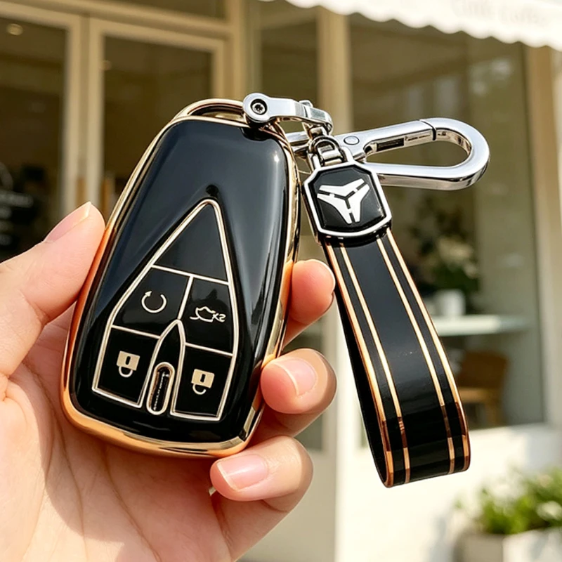 TPU Car Key Case Cover for Changan Plus CS55 PLUS CS75 PLUS Eado CS35PLUS CS35 UNI-T UNI K Oushang X5 X7 EV 2019-2022 Keychain