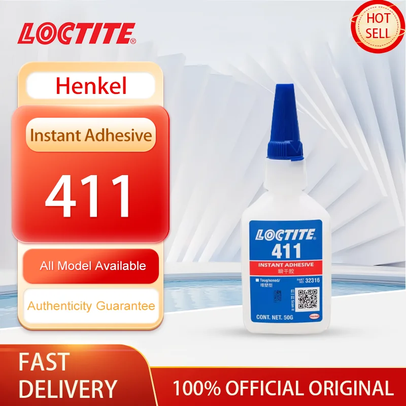 100% Original Loctite 411 adhesivo instantáneo fuerte súper pegamento de cianoacrilato endurecido de alta viscosidad