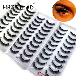 HBZGTLAD New 10 Pairs 3D Faux Mink Lashes Natural False Eyelashes Dramatic Fluffy Fake Lashes Makeup Eyelash Extension Eyelashes