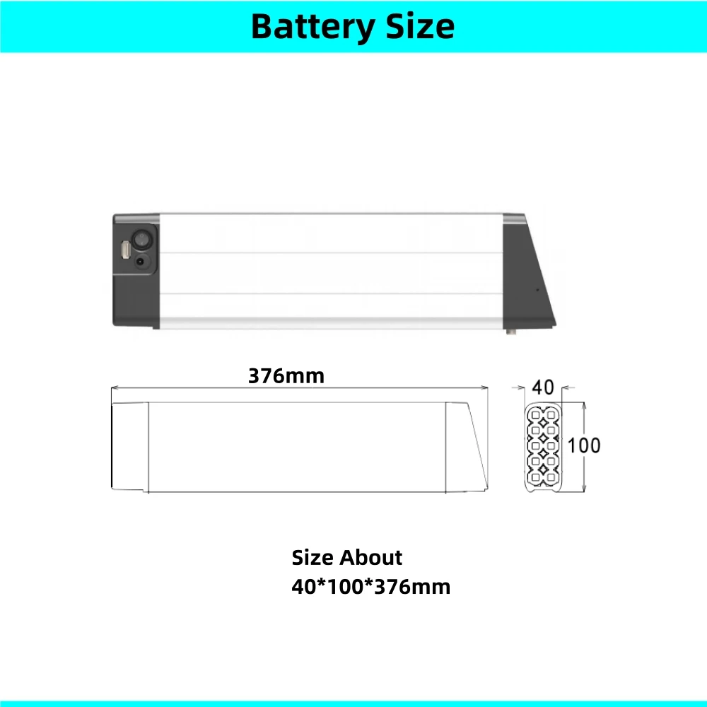 Folding E-bike Battery Li-ion Rechargeable 36V 10Ah 10.4Ah 11.6Ah 12.8Ah 14Ah Reention Rapier IR-I for Apache Chitto Power I1