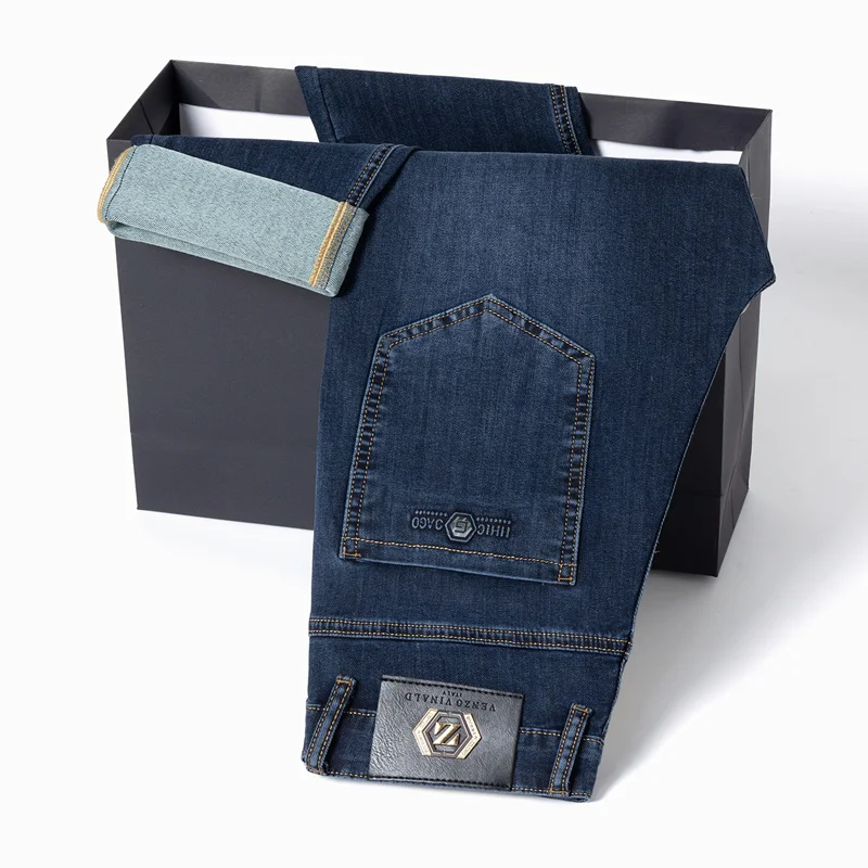 2025年新型 超薄型 通気性 ルーズ デニム ストレート ビジネス ジーンズ パンツ