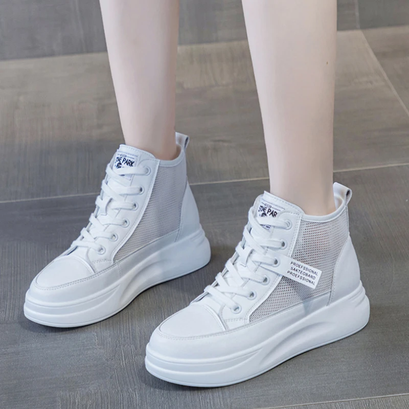 

Women'S High Top New Korean Style White Platform Sneakers All Match Thick Sole Casual Shoes Ladies Sports Shoes for Women