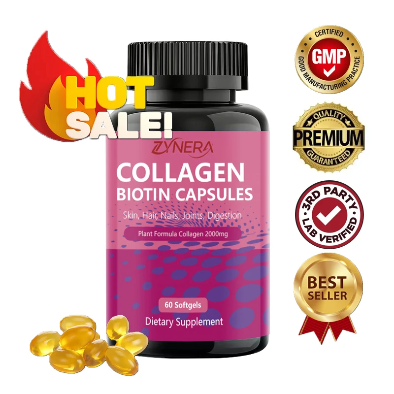 

Collagen Capsules Healthy Dietary Supplement Whitening Nail and Hair Care Biotin Skin Care Product for Women