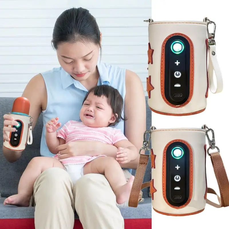 Tas penghangat susu, tas penghangat perjalanan portabel cepat Formula efisien dengan kontrol suhu akurat layar Led