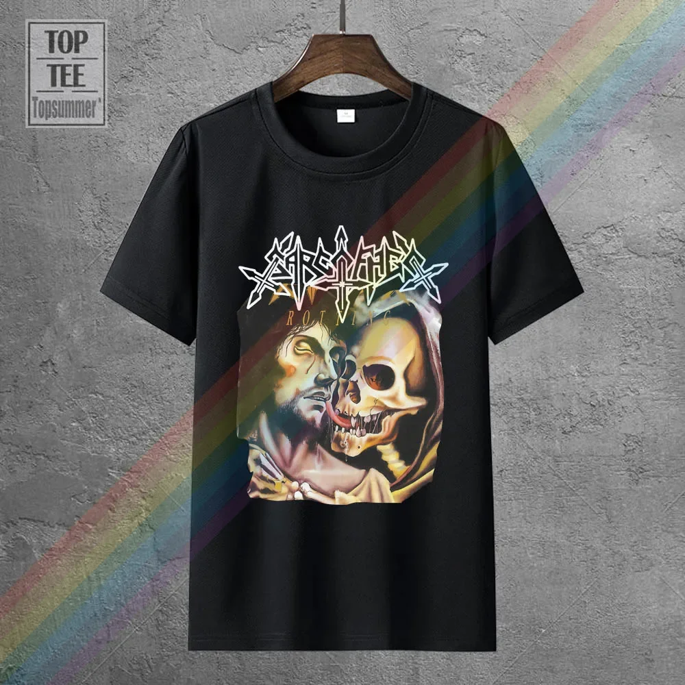 

Большая футболка Sarcofago Hellhammer Blasphemy Possessed Beherit Venom Bathory, крутые топы с круглым вырезом, хлопковые футболки для мужчин