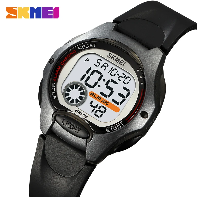 SKMEI 2129 Ladies Children Sport Watch Fashion 3Bar Waterproof LED Light Stopwatch Digital Wristwatches Kids Boys Girls Women