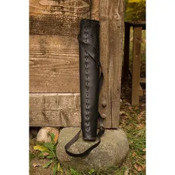 Medieval Traditional Archery Quiver PU Leather Arrow Holder Mongolian Striker's Bow Hunting Bag Hunter Cosplay Costume Accessory