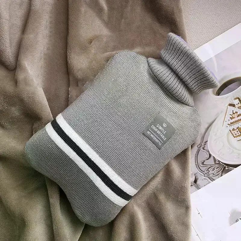 1L Or 2L Hot Water Bottle With Knitted Cover Large Capacity Hot Water Bag For Female Warm Belly Hands Inject Water Hot Water Bag