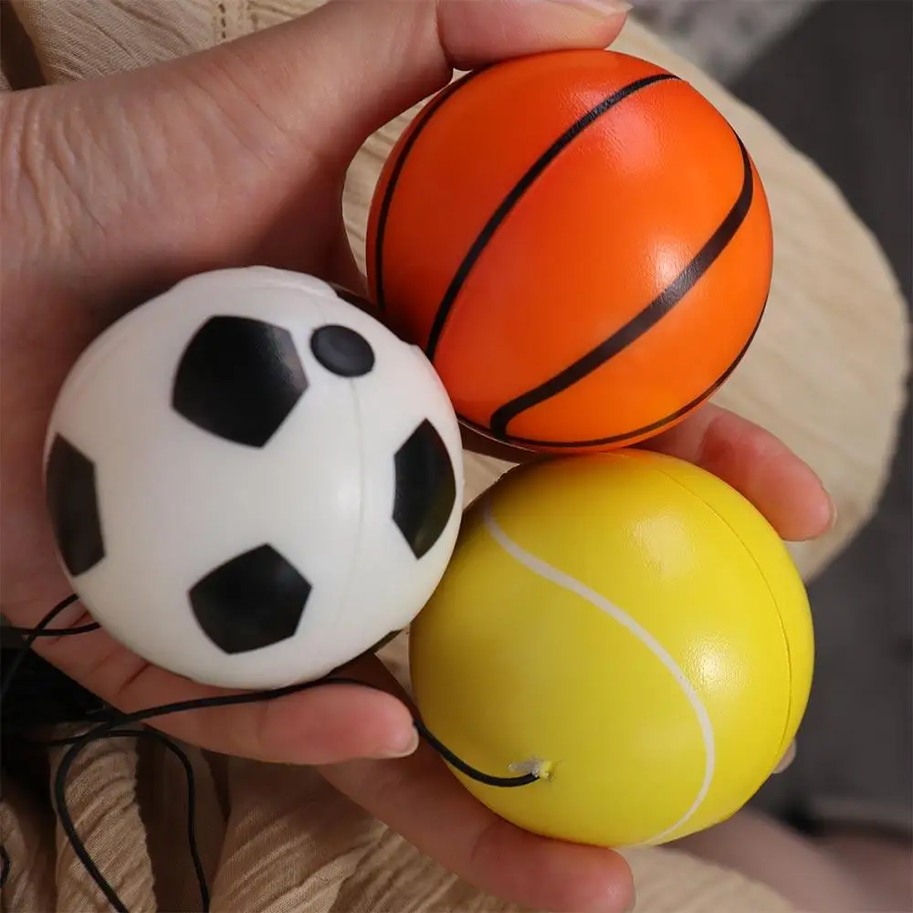 Pelota de retorno que rebota elástica en cuerda, juego de pelota de mano aburrida, pelota de rebote de mano, pelota hinchable de béisbol de fútbol con correa elástica